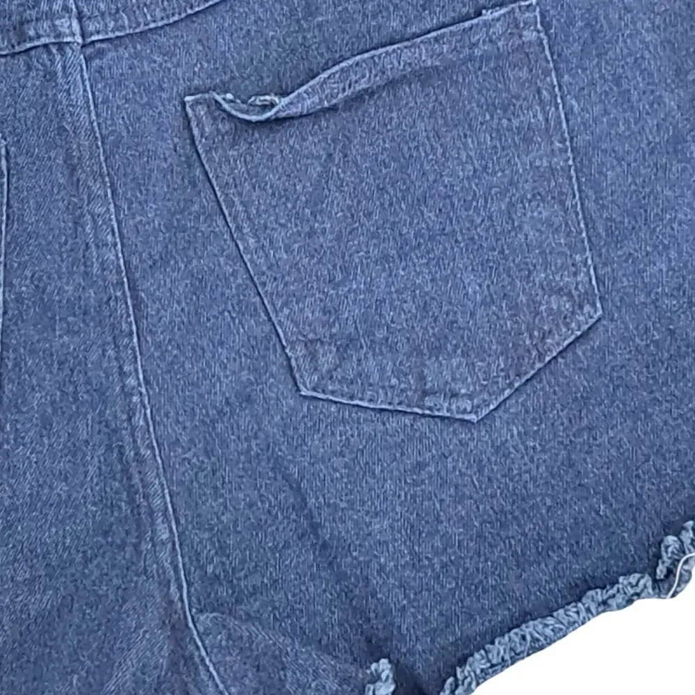 Jolie & Joy By FCT Distressed Denim Shorts NWT Frayed Rhinestone Accent Size 2X
